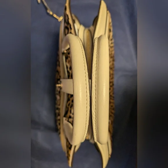 Coach Mercer 30 Satchel in Chalk with Leopard Printed Haircalf *Custom* Like New - Picture 10 of 15